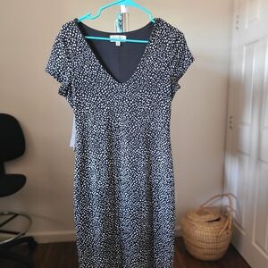 Jessica Simpson Black and White Polka Dot Midi Dress